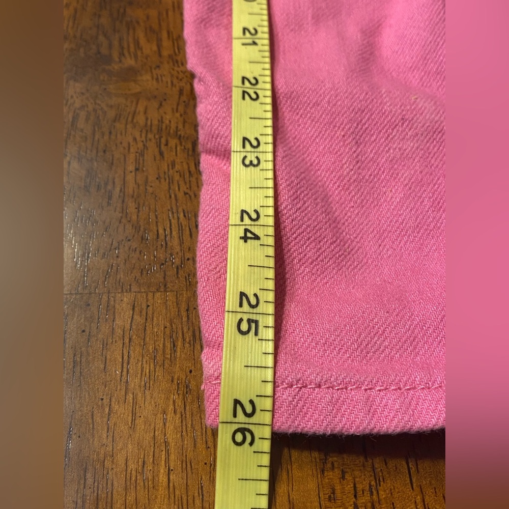 S.O.NG. Classic Mom jeans.  Bright pink.  Distressed.  Size 1/25. - Picture 9 of 10